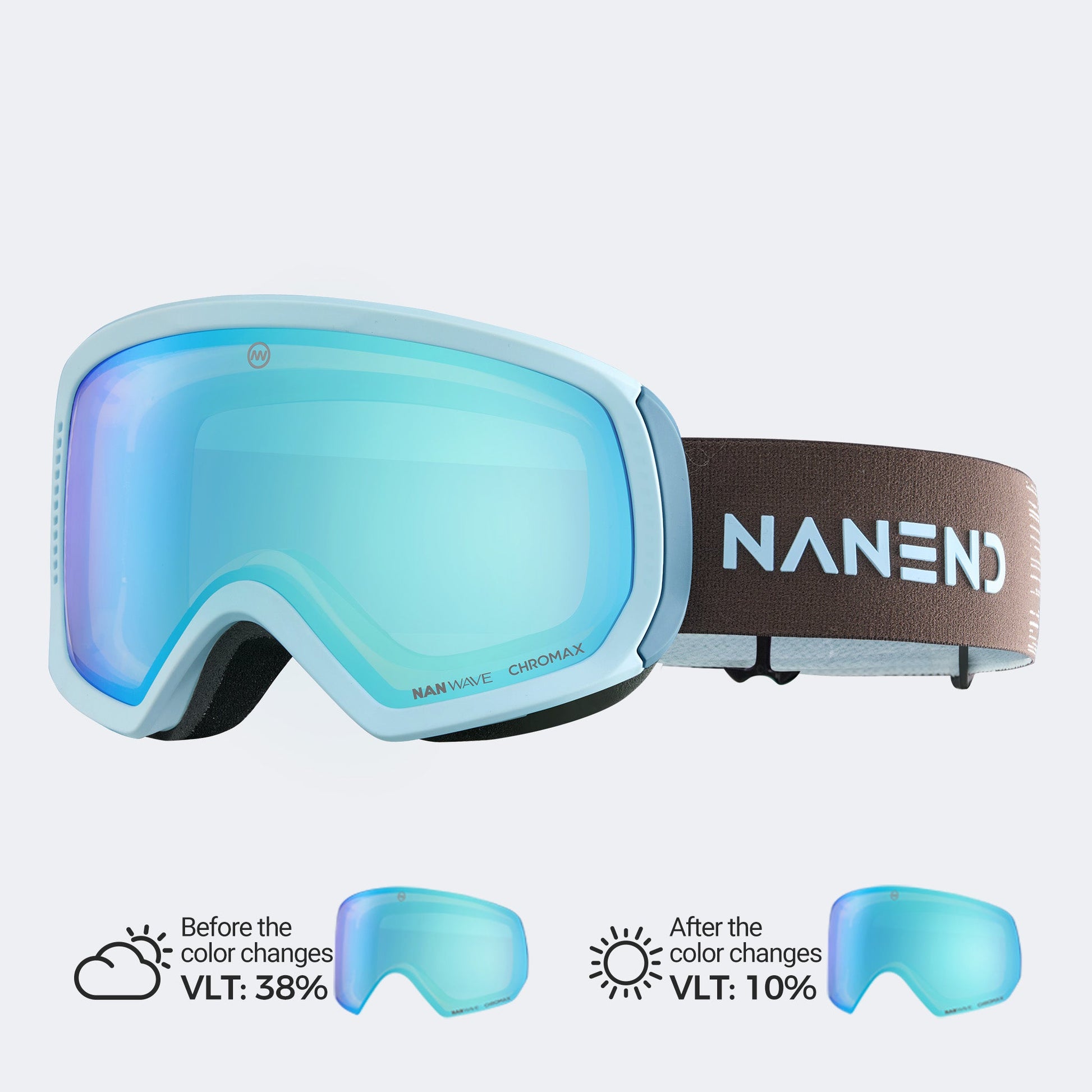 Double-layer curved photochromic ski goggles NG23Max