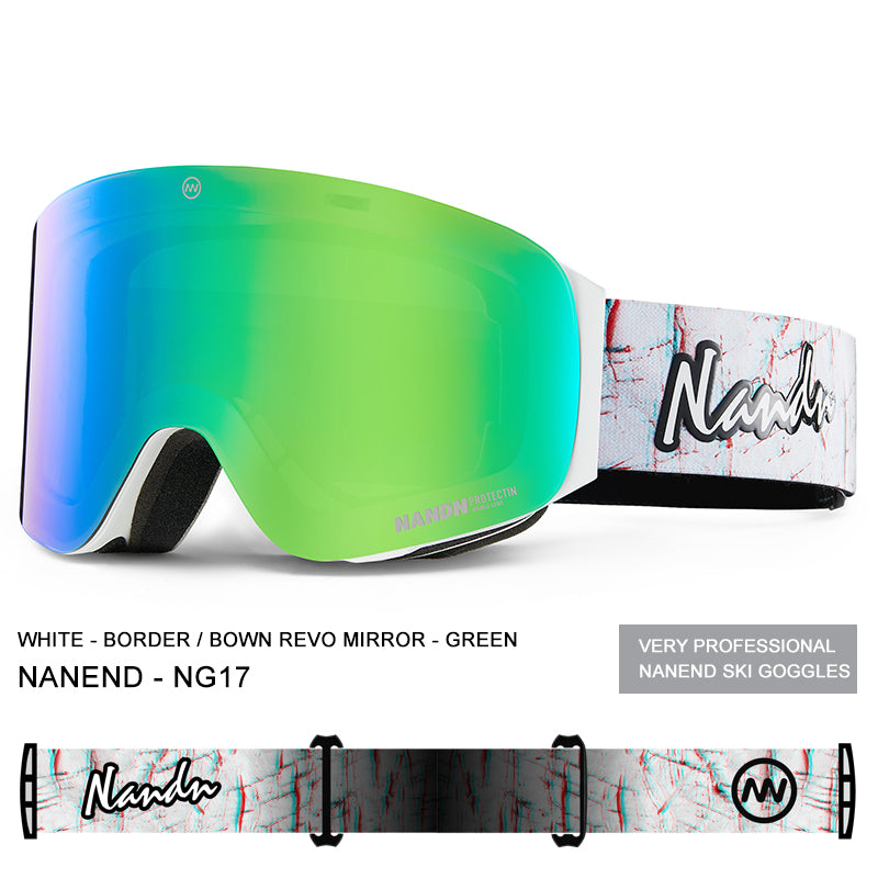 NANEND OTG Ski Goggles Magnetic,  Mazzucchelli Anti-Fog Lenses, HD & Flip-Up Goggles for Men, Women & Youth, UV Protection, Multiple VLT Options