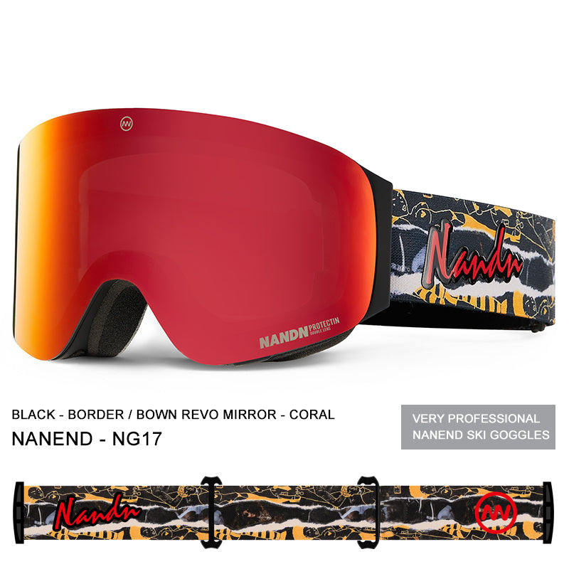 NANEND OTG Ski Goggles Magnetic,  Mazzucchelli Anti-Fog Lenses, HD & Flip-Up Goggles for Men, Women & Youth, UV Protection, Multiple VLT Options
