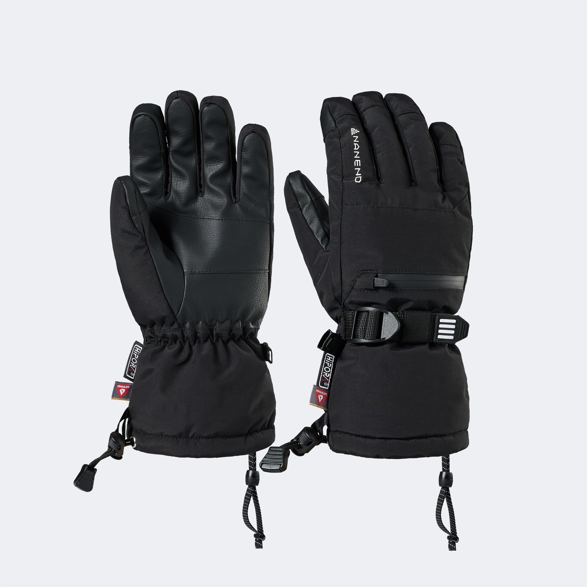 Gold Primaloft® & YKK Five-Finger Heavyweight Waterproof Thermal Ski Gloves - NANEND