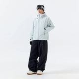 Colorful Shell 3L Hard Shell Waterproof Ski Suit Set – Unisex (White Top + Black Pants) – NANEND