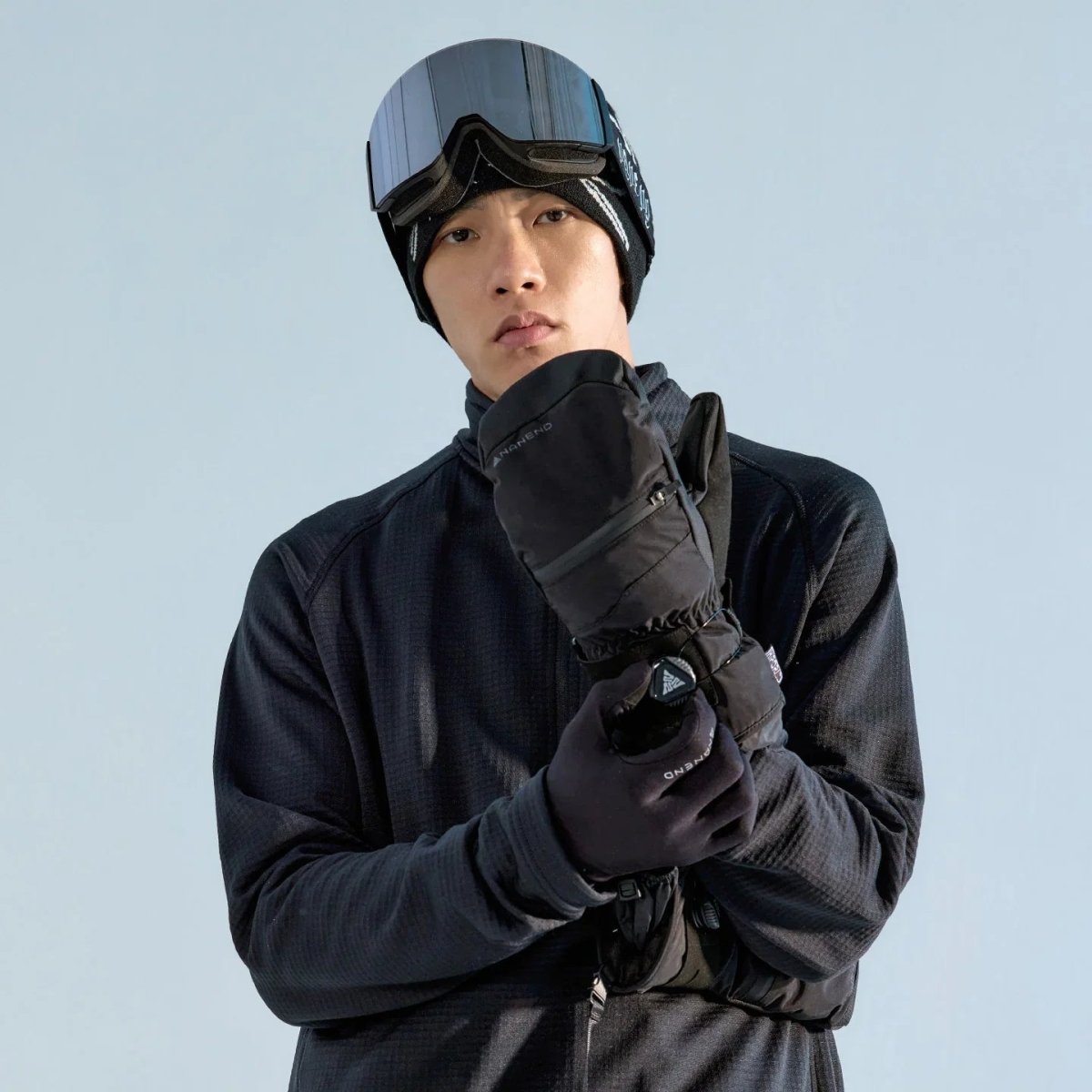 NANEND Cordura durable adjustable ski gloves with rotating buttons - NANEND