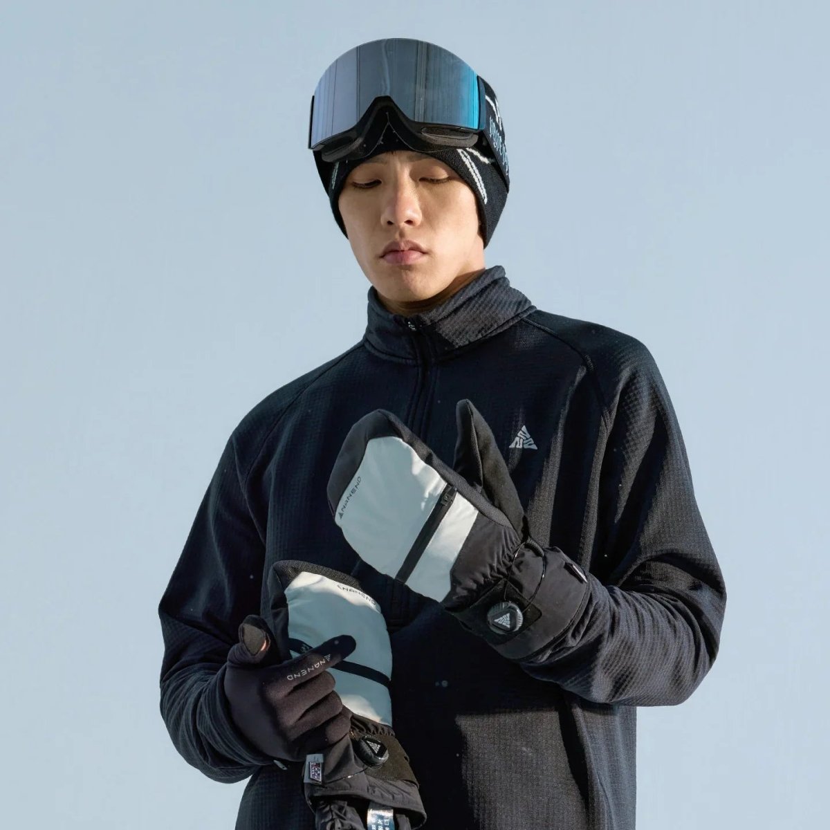 NANEND Cordura durable adjustable ski gloves with rotating buttons - NANEND