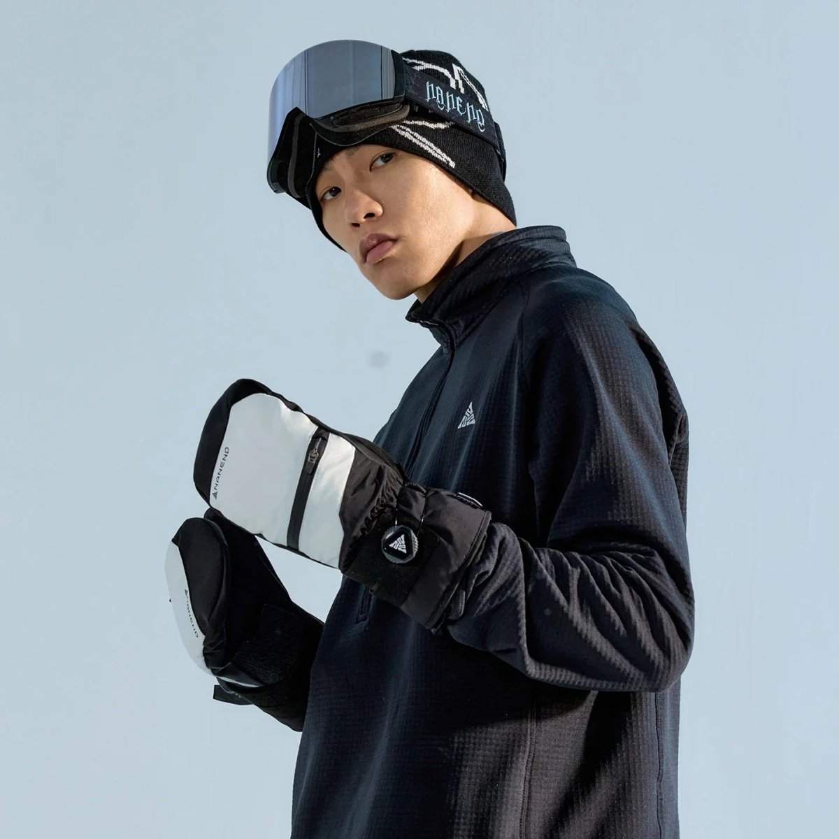 NANEND Cordura durable adjustable ski gloves with rotating buttons - NANEND