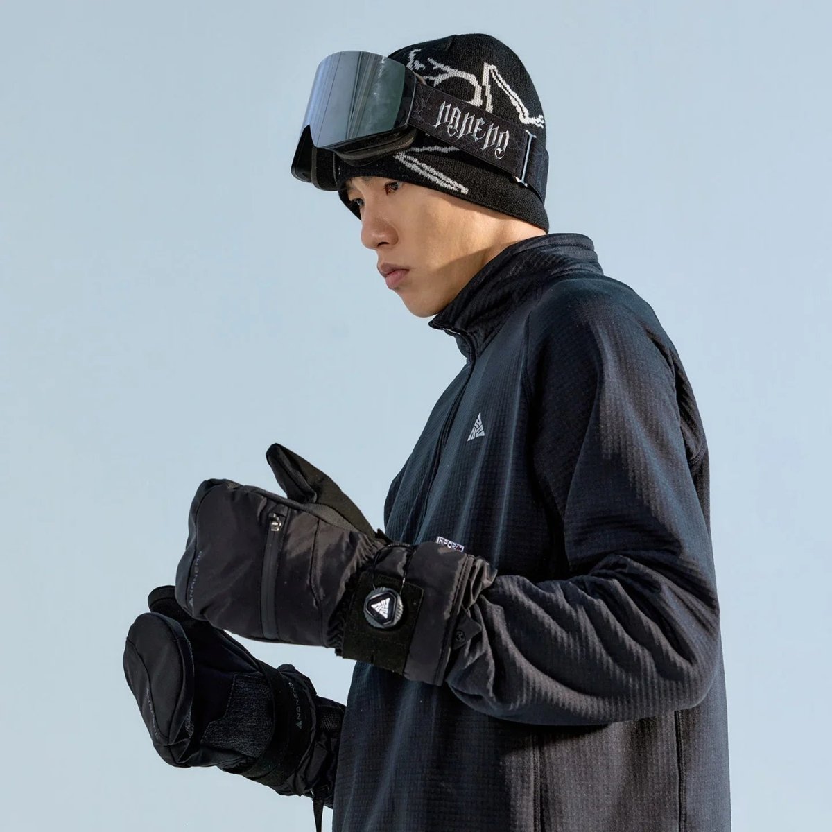 NANEND Cordura durable adjustable ski gloves with rotating buttons - NANEND