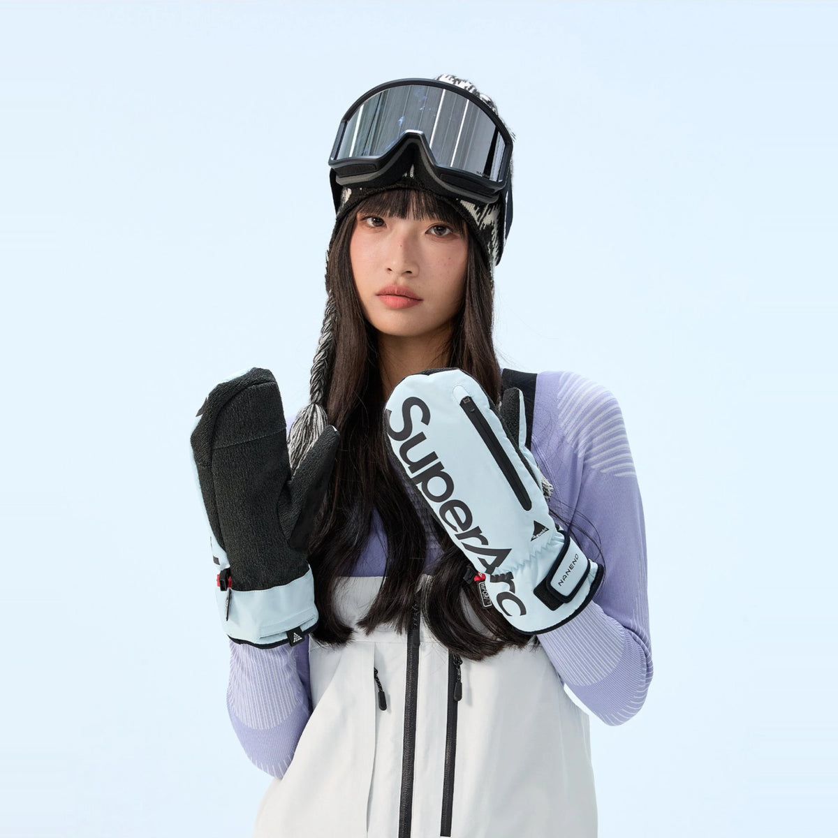 Skyline Series PrimaLoft® Kevlar® Waterproof Abrasion-Resistant Ski Gloves (Cream Blue) – NANEND