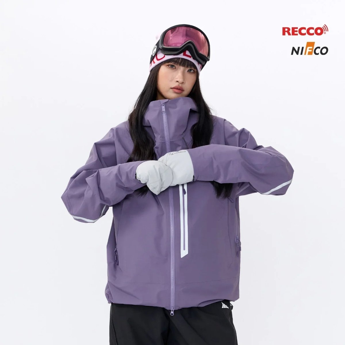 NANEND New 3L hard - shell waterproof reflective design & includes RECCO ski jacket - Unisex - NANEND