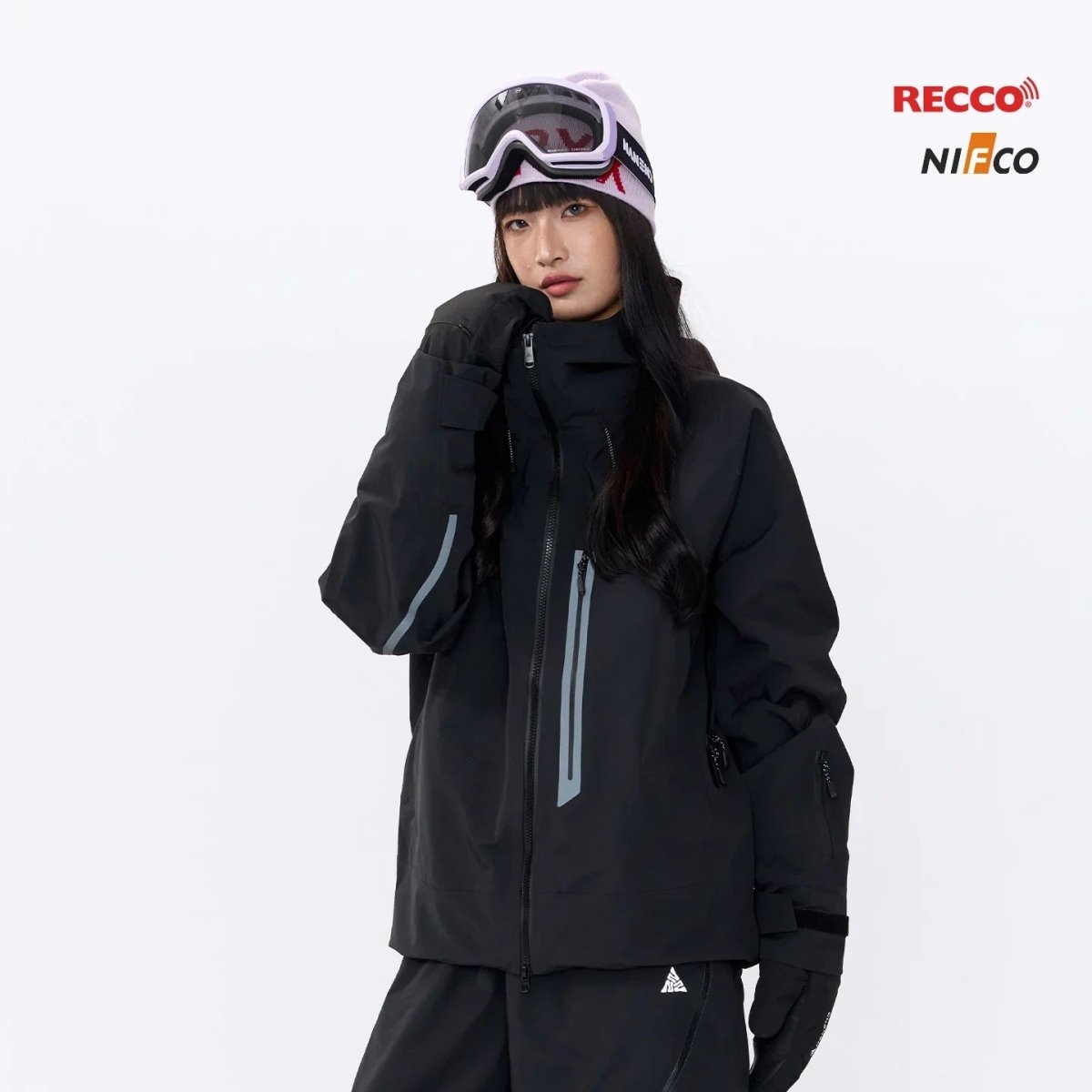 NANEND New 3L hard - shell waterproof reflective design & includes RECCO ski jacket - Unisex - NANEND