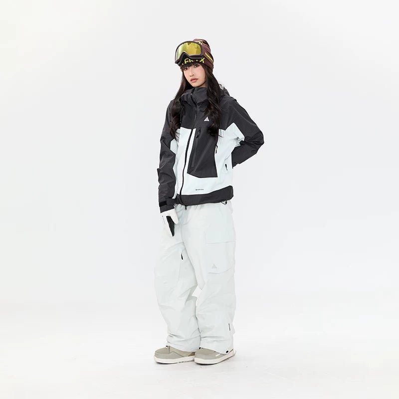 NANEND New plaid color - blocked workwear design ski suit set - Unisex - NANEND