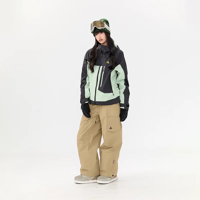 NANEND New plaid color - blocked workwear design ski suit set - Unisex - NANEND