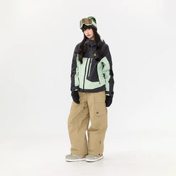 NANEND New plaid color - blocked workwear design ski suit set - Unisex - NANEND