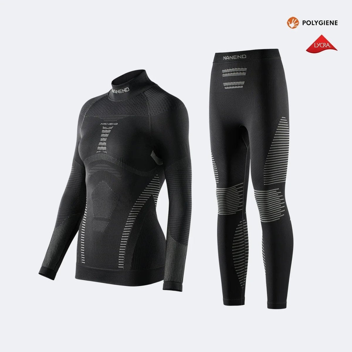 NANEND Professional Lycra Compression Ski Set for Men and Women - Insulated Basic Layer Quick - Drying - NANEND