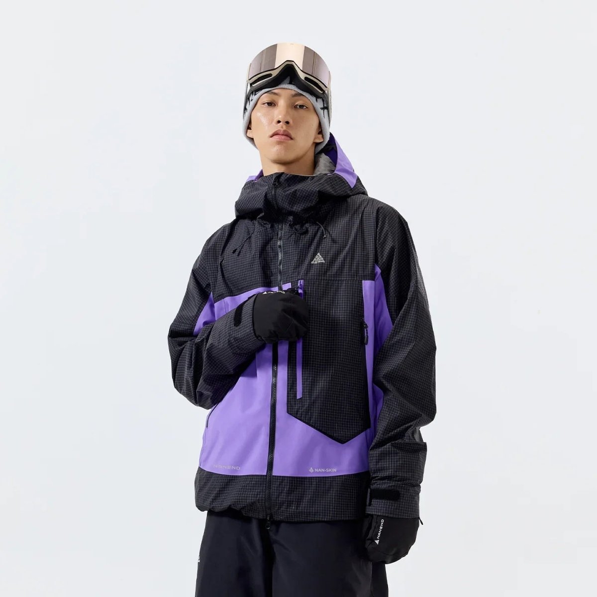 NANEND Waterproof & P Cotton Color - blocked Ski Jacket with RECCO Unisex - NANEND