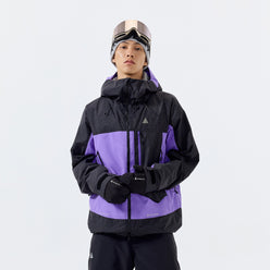 Plaid color-blocked P cotton warm RECCO ski jacket - Unisex - NANEND