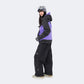 Plaid color-blocked warm workwear-style ski suit - Unisex - NANEND（Black and purple top + Black pants）