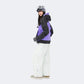 Plaid color-blocked warm workwear-style ski suit - Unisex - NANEND（
Black and purple top + Snow Mountain White Pants）