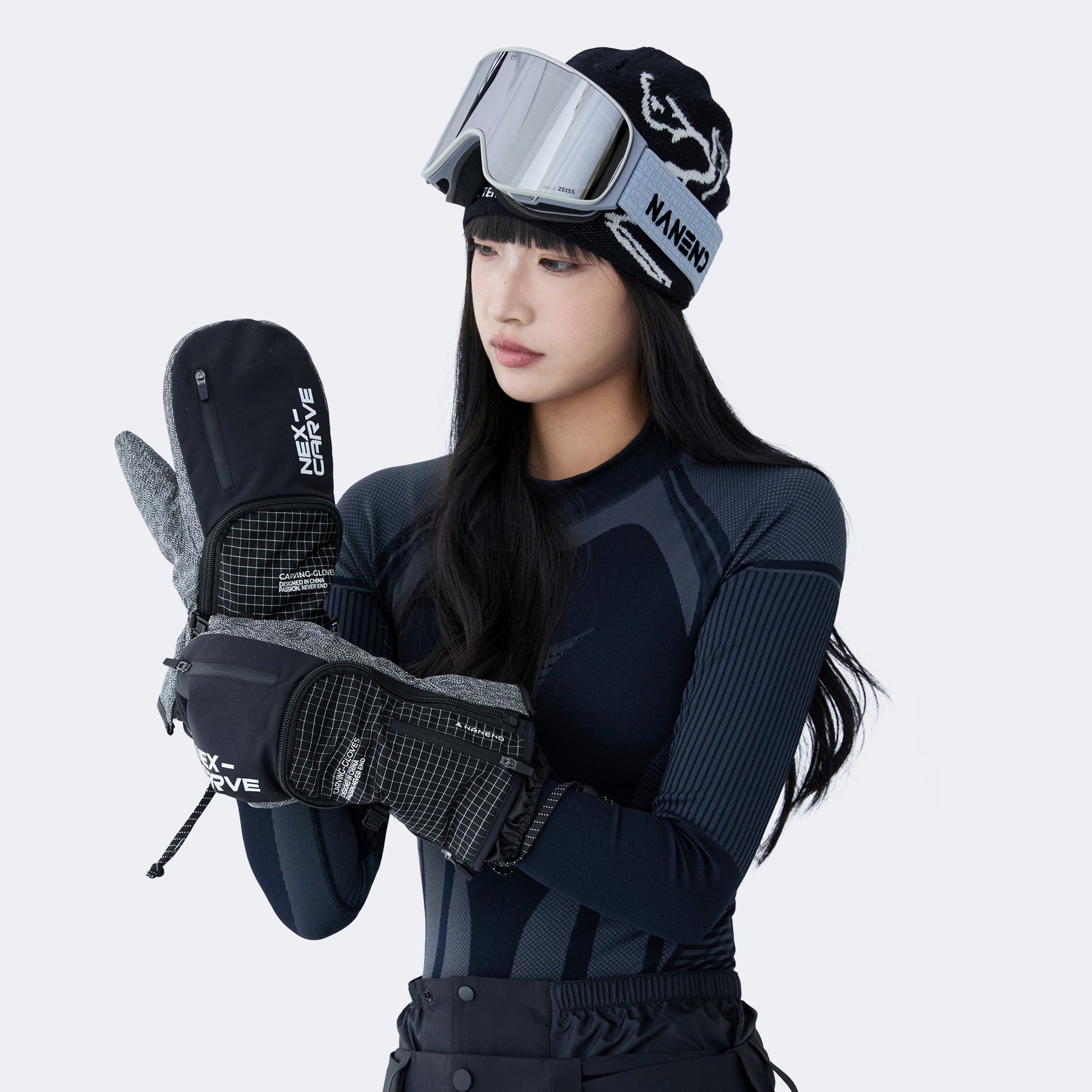 Replaceable Shell Wear-Resistant Carving Ski Gloves – Built-in Guards - NANEND