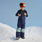 Waterproof warm kids' ski suit set in pink and purple color-block-Unisex - NANEND