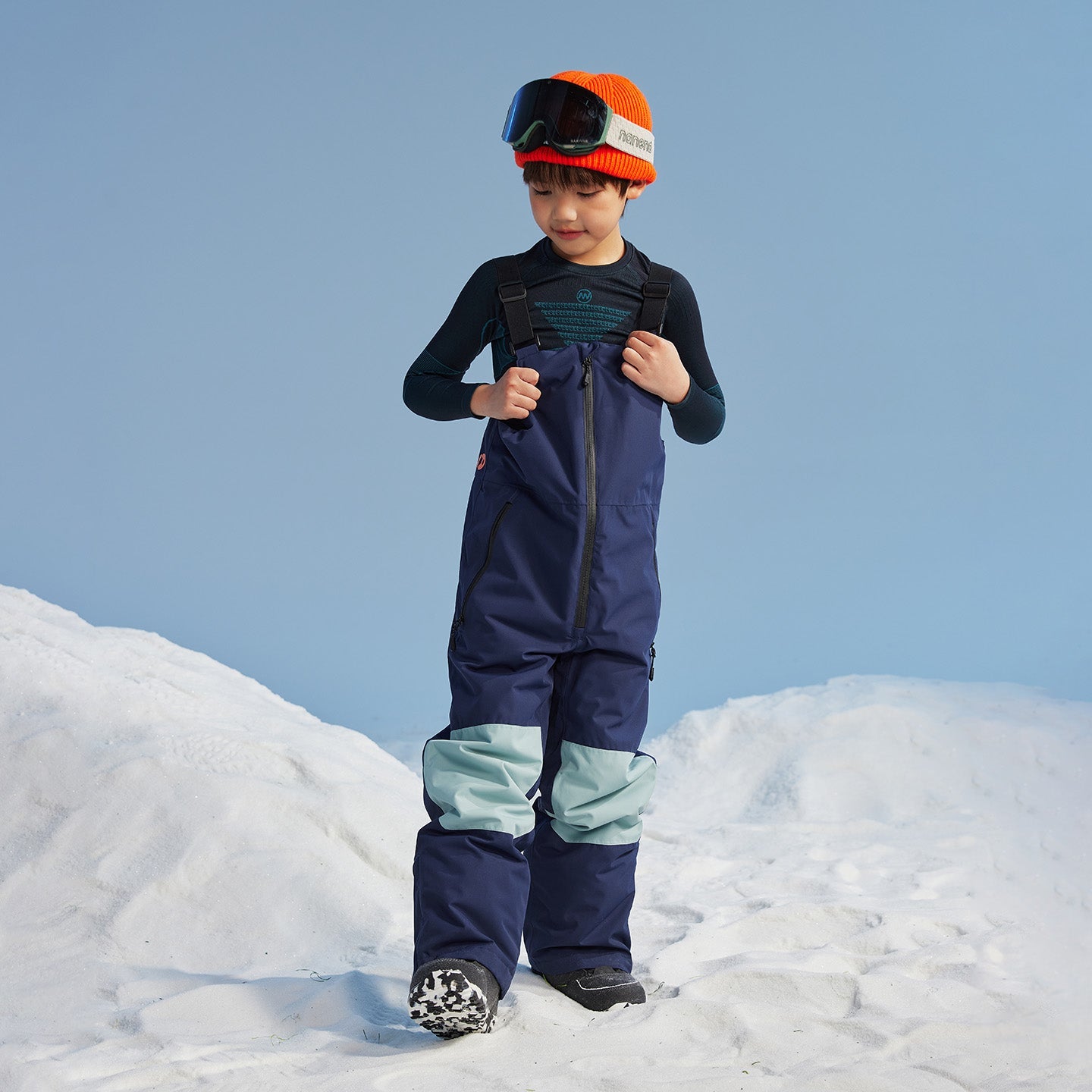 Waterproof warm kids' ski suit set in pink and purple color-block-Unisex - NANEND