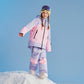 Waterproof warm kids' ski suit set in pink and purple color-block-Unisex - NANEND