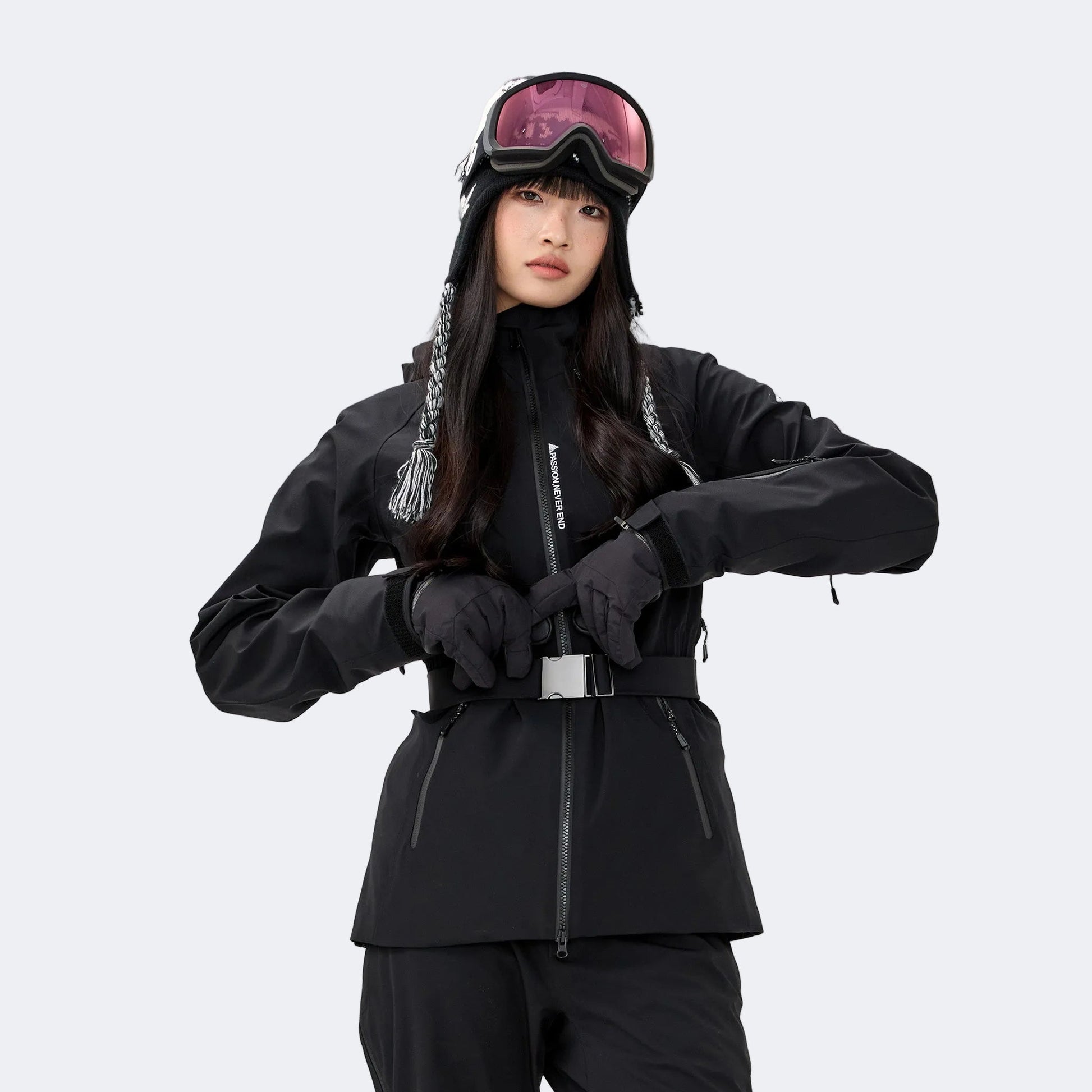 Women's Slim Fit Waterproof P-Cotton Warm Ski Jacket - NANEND